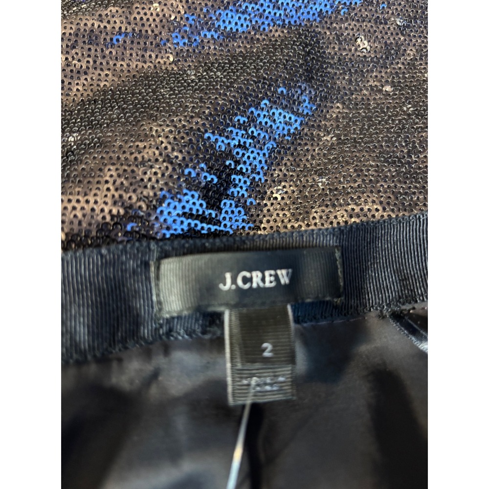 J.Crew Navy Blue Sequin Mini Skirt Size 2 Party Cocktail Holiday Event